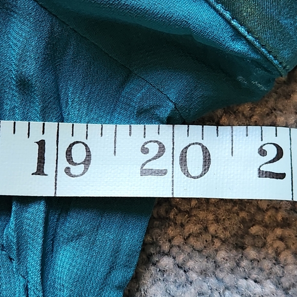 NWT NY Collection SS button-down blouse w/ tank top Size L Color turquoise - Picture 8 of 12